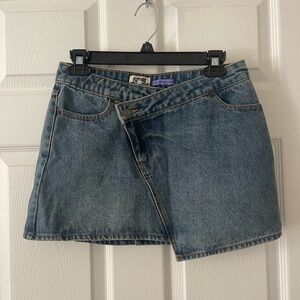 Future Collective Asymmetrical Denim Skirt